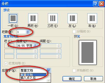 word分栏１