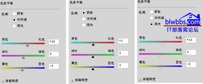 色彩平衡调整图层