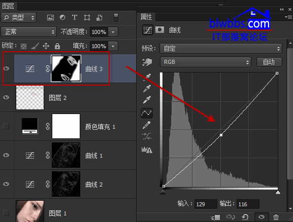 新建曲线3调整图层