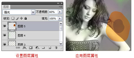 图层混合模式为“强光”
