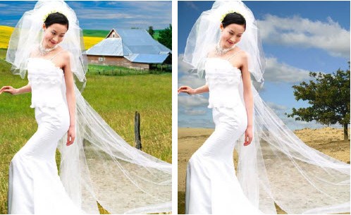 photoshop婚纱抠图