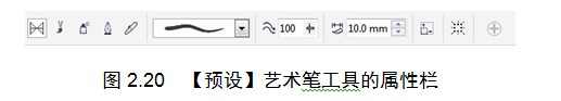 【预设】艺术笔工具的属性栏