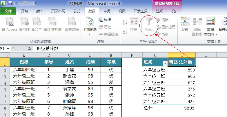 数据选项卡下面就有筛选按钮
