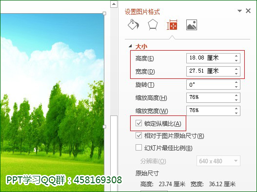 ppt修改图片大小