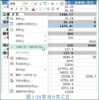 取消分类汇总