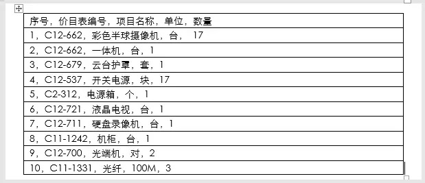 word文字转换成表格