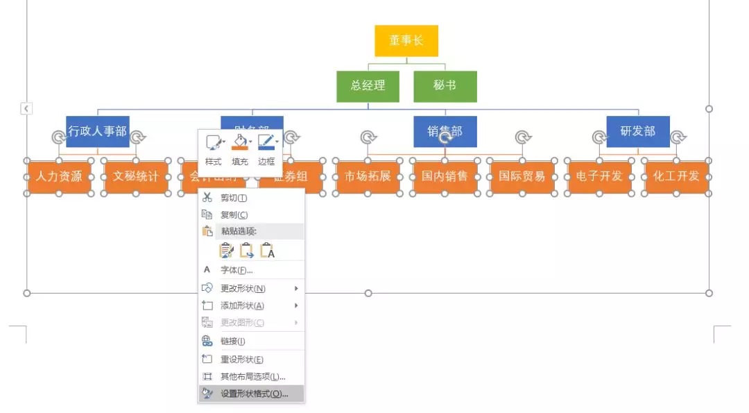word组织架构图